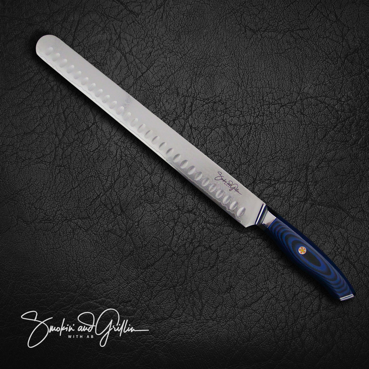 Limited Edition Handmade Damascus 15 Slicer – Bear Smoke BBQ