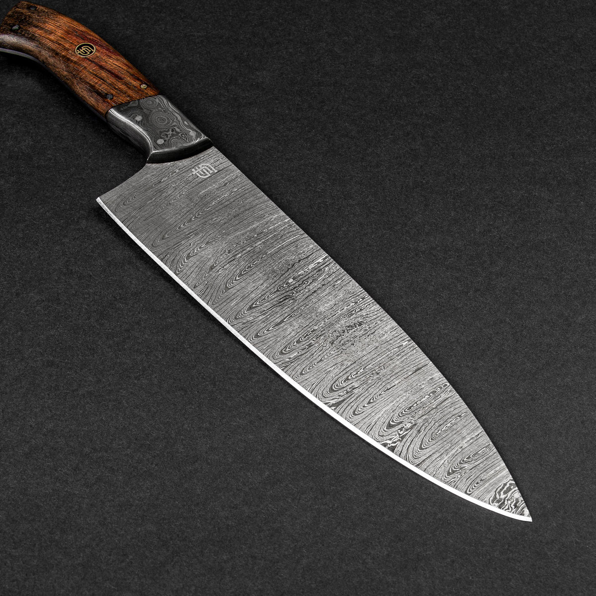 Chef's Knife Handforged High Carbon Steel 26C3 Water Quenched Brut De Forge  Finish Forced Patina Handmade 