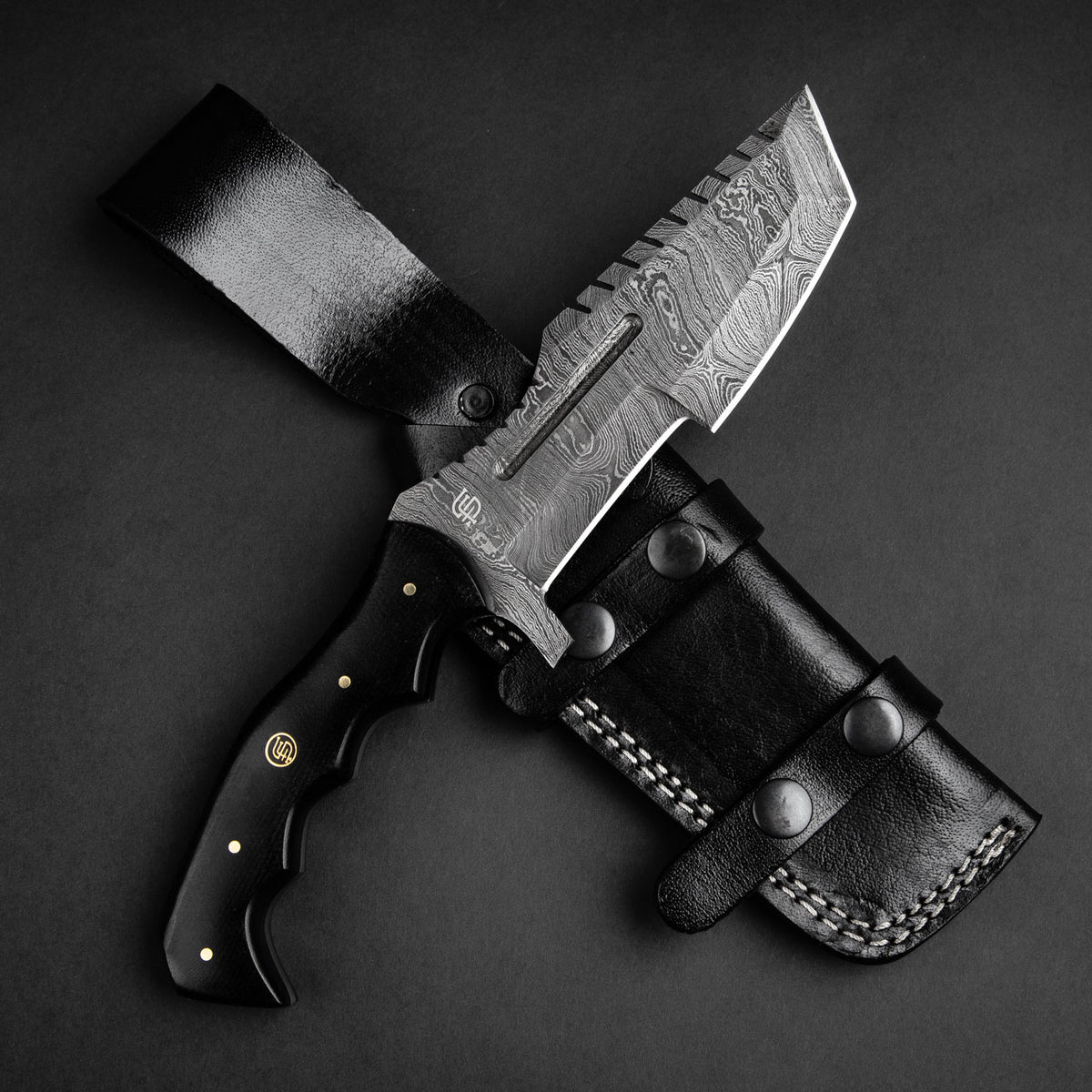 Kimura Handmade Damascus Steel Warrior Tanto Knife - Black Micarta –  Forseti Steel