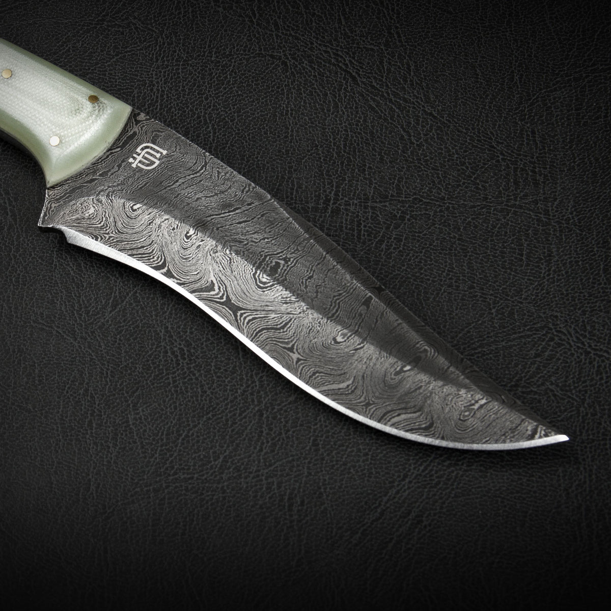 Bmk-163 Slatra Damascus Gut hook Knife Damascus Fixed Blade