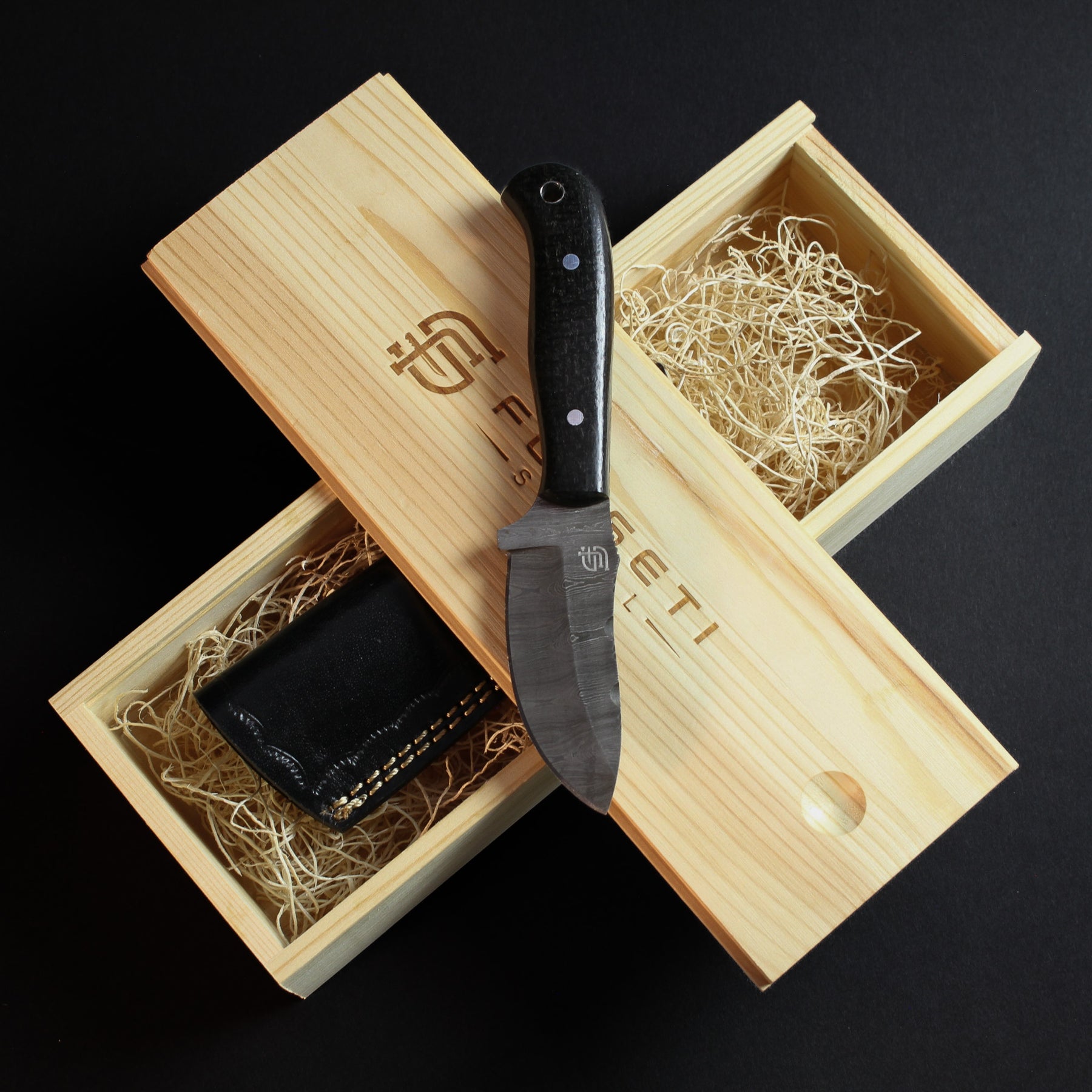 George Shackleton Hand Tools Shackleton Hand-Forged Damascus Steel Skinner | Black G10 | Forseti Steel