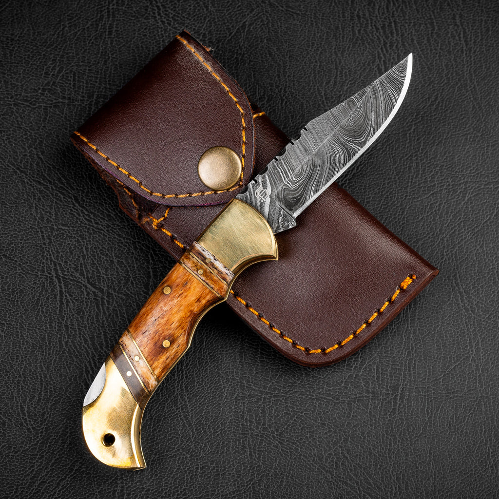 Hemingway Handmade Damascus Steel Pocket Knife – Forseti Steel