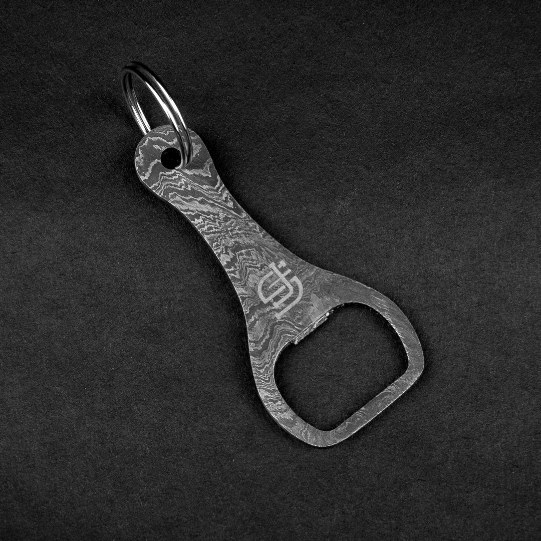 Cap Lifter Damascus Steel Keychain Bottle Opener | 256-Layer EDC
